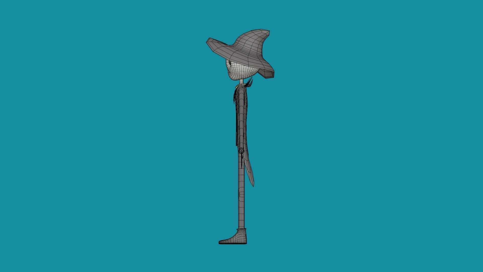 Character wearing hat and hat Low-poly 3D model_9
