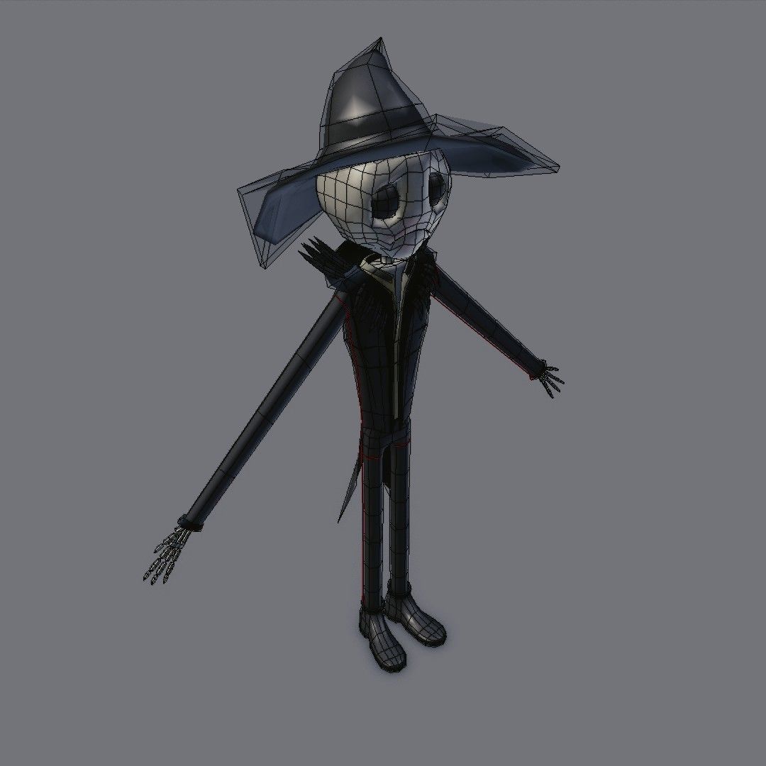 Character wearing hat and hat Low-poly 3D model_17