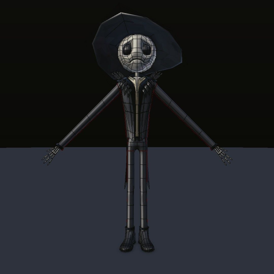 Character wearing hat and hat Low-poly 3D model_16
