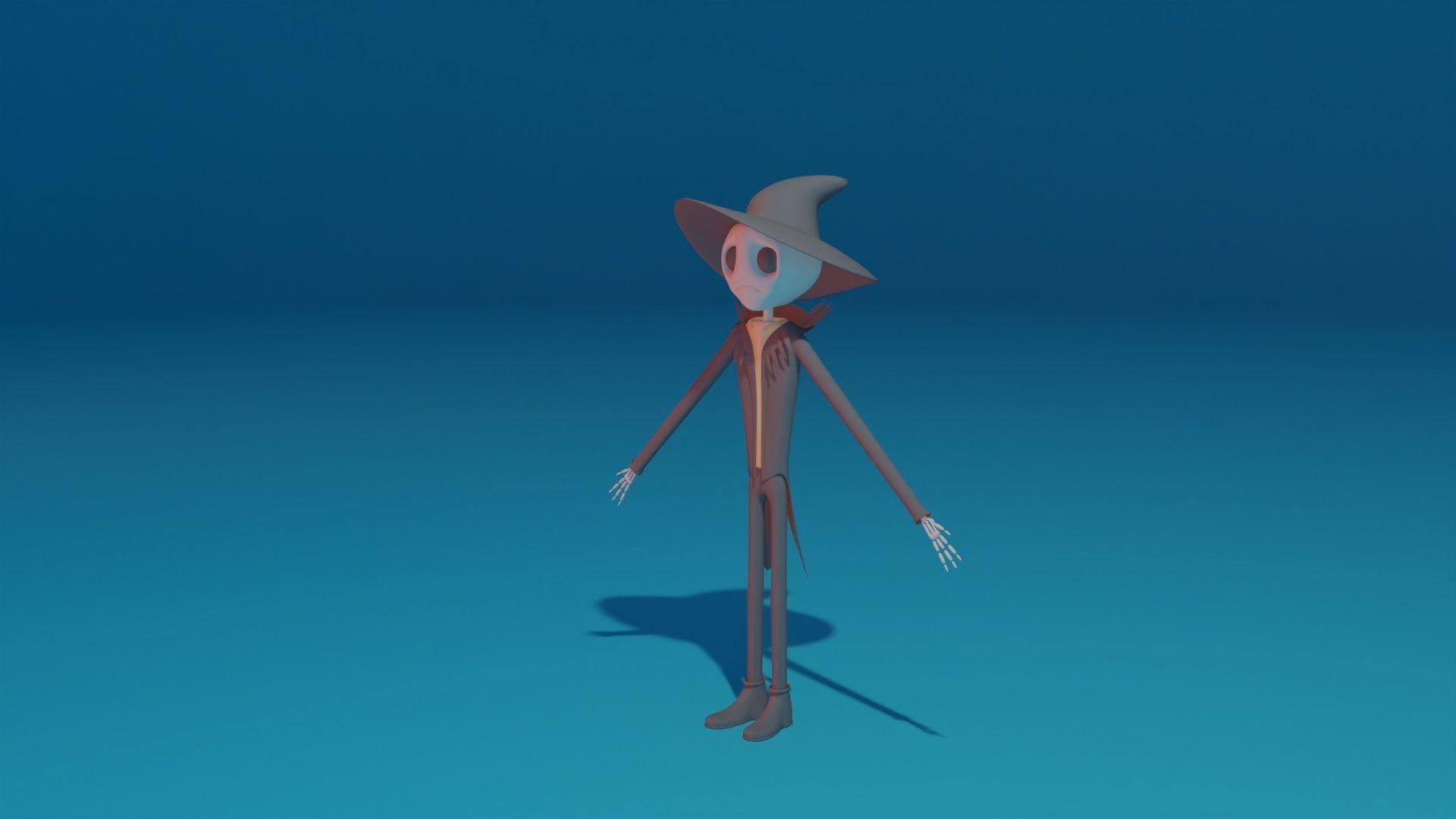 Character wearing hat and hat Low-poly 3D model_3