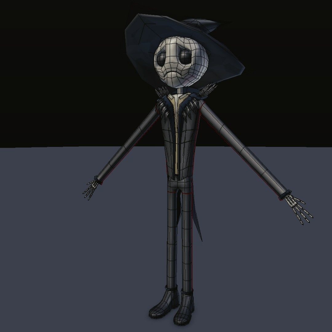 Character wearing hat and hat Low-poly 3D model_15
