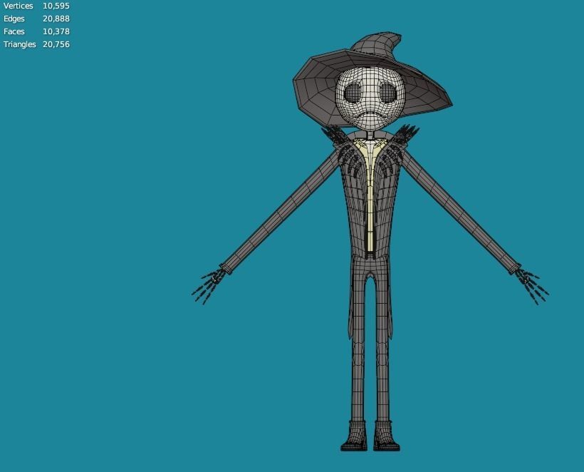 Character wearing hat and hat Low-poly 3D model_10