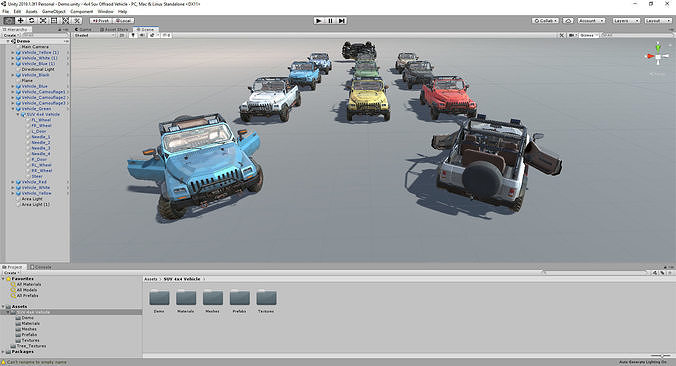 Unity SUV 4x4 vehicle pack Low-poly 3D model