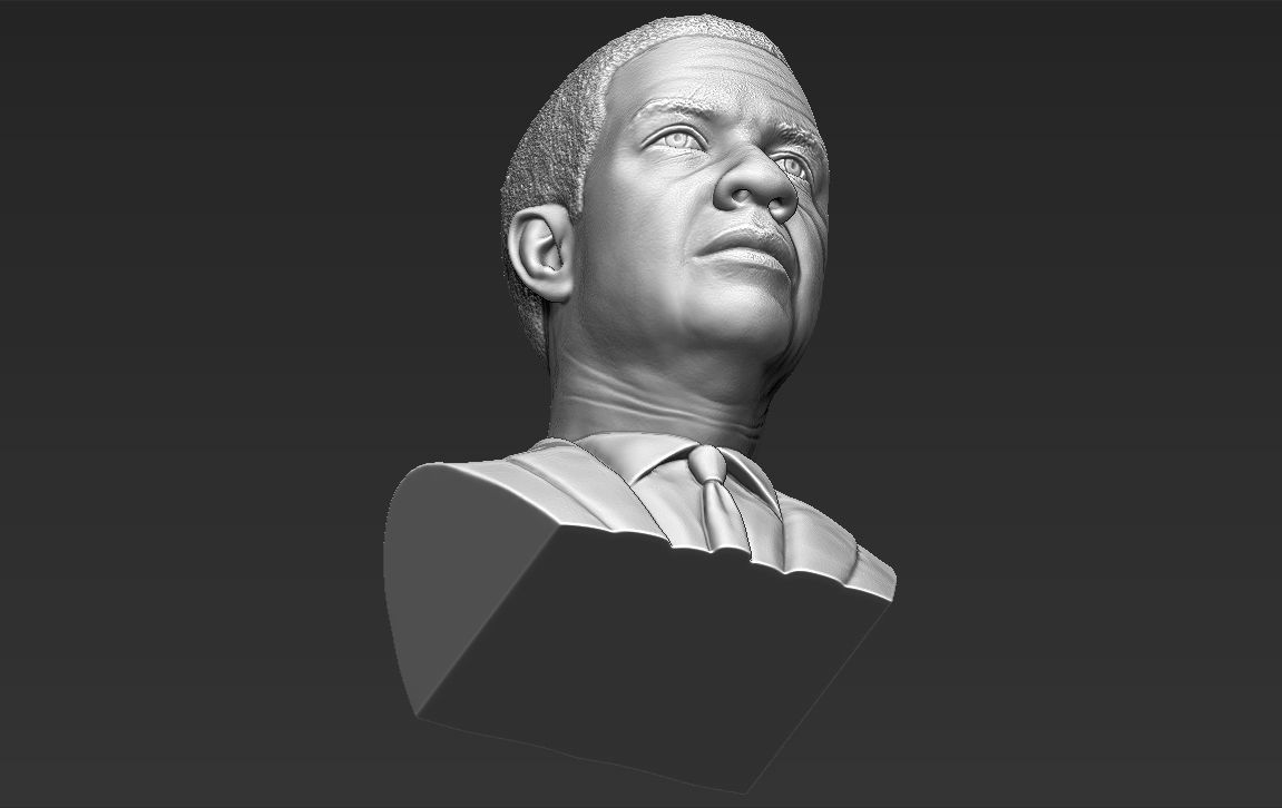 Denzel Washington bust 3D model ready for full color 3D printing 3D print model_41