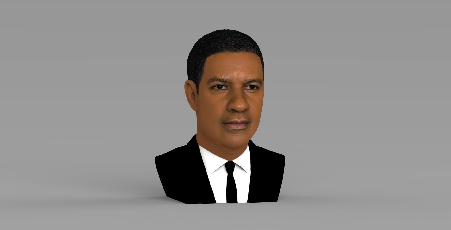 Denzel Washington bust 3D model ready for full color 3D printing 3D print model_9