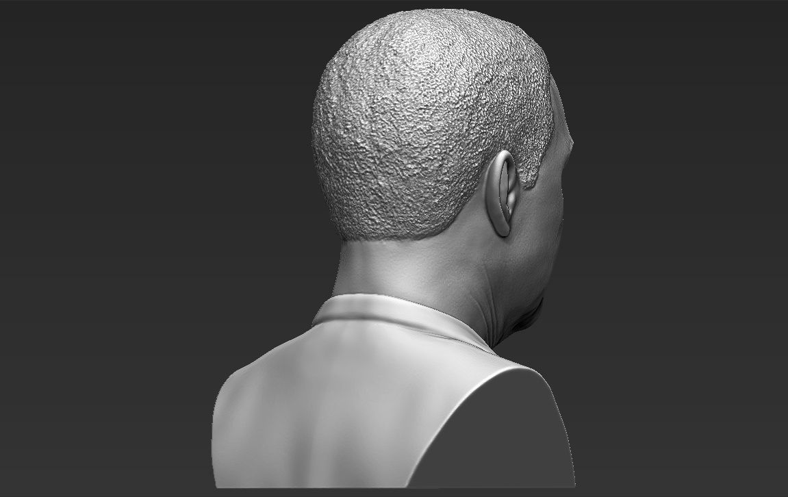 Denzel Washington bust 3D model ready for full color 3D printing 3D print model_34
