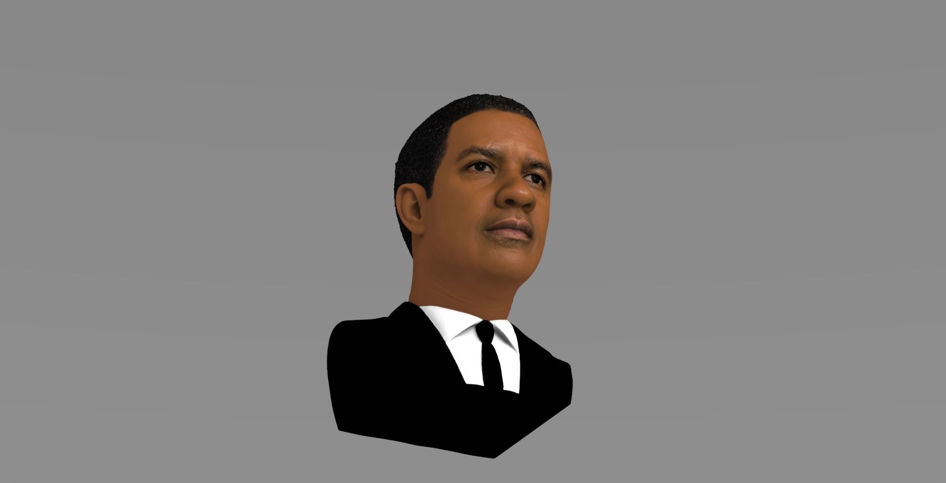 Denzel Washington bust 3D model ready for full color 3D printing 3D print model_14