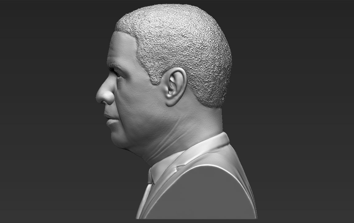 Denzel Washington bust 3D model ready for full color 3D printing 3D print model_30