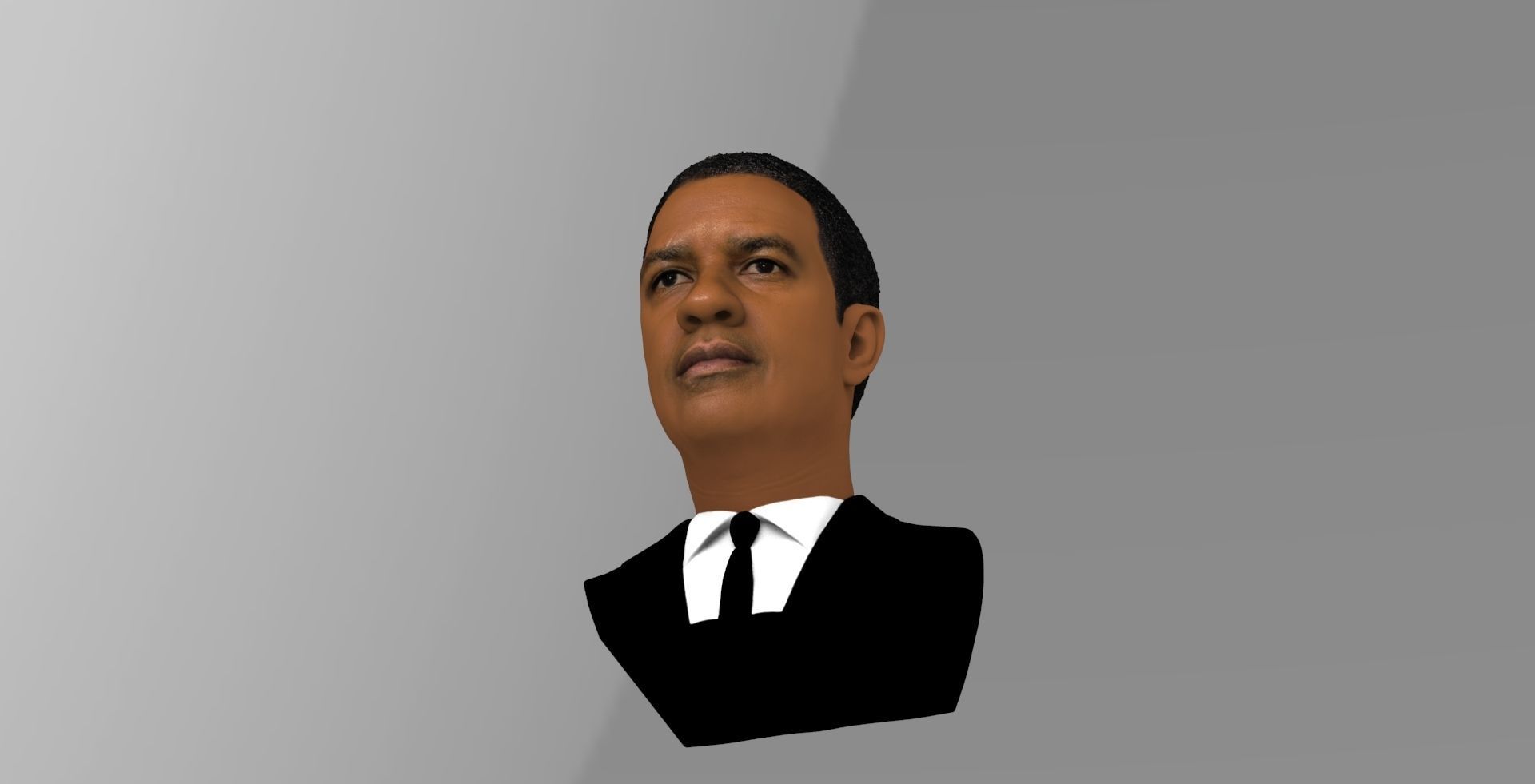 Denzel Washington bust 3D model ready for full color 3D printing 3D print model_15