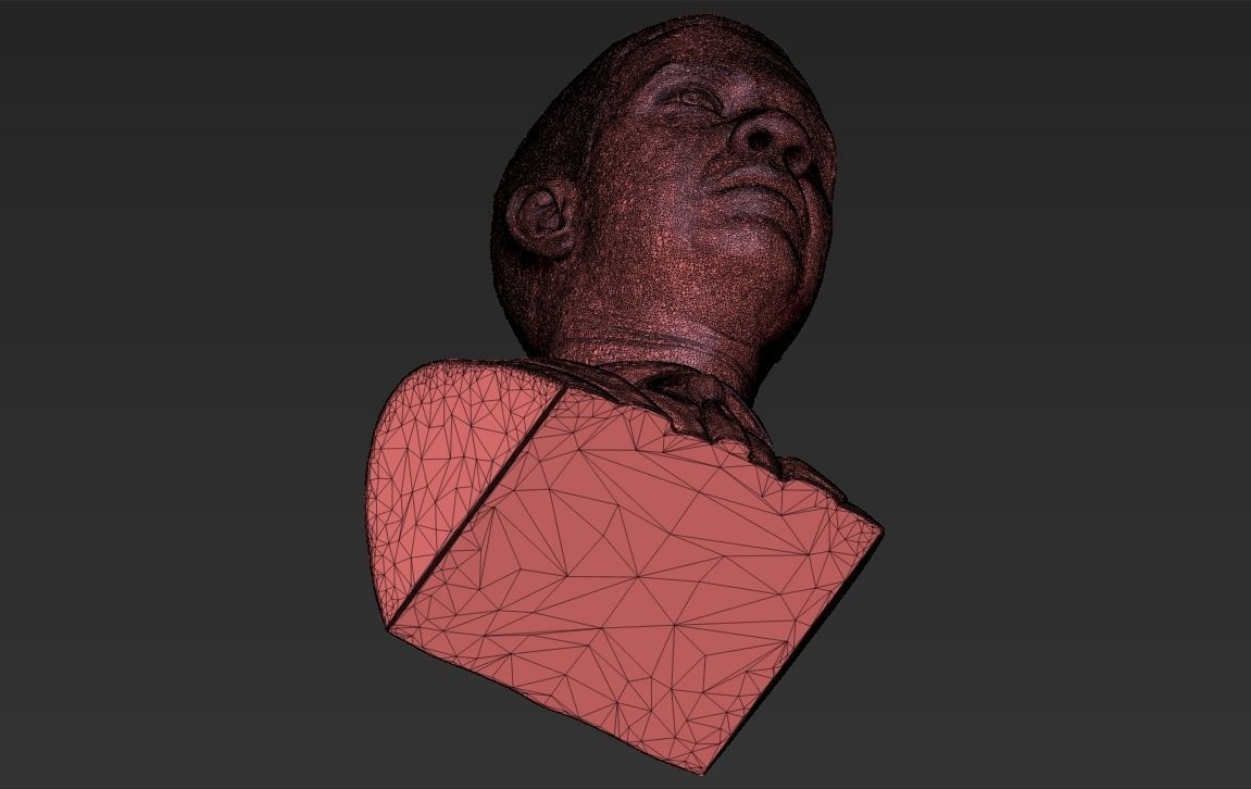 Denzel Washington bust 3D model ready for full color 3D printing 3D print model_51