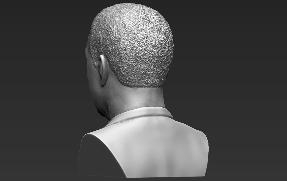 Denzel Washington bust 3D model ready for full color 3D printing 3D print model_31