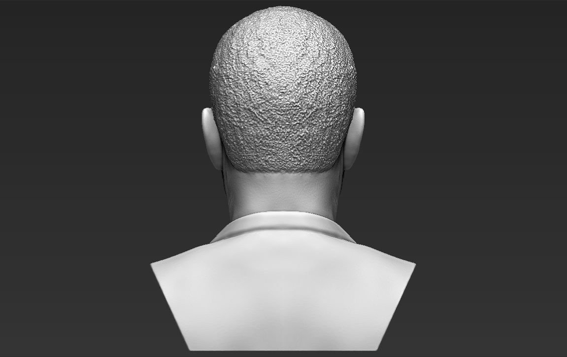 Denzel Washington bust 3D model ready for full color 3D printing 3D print model_33