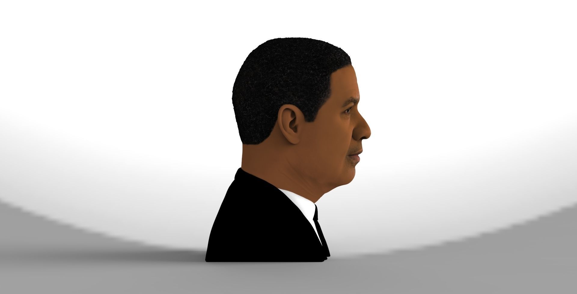 Denzel Washington bust 3D model ready for full color 3D printing 3D print model_7