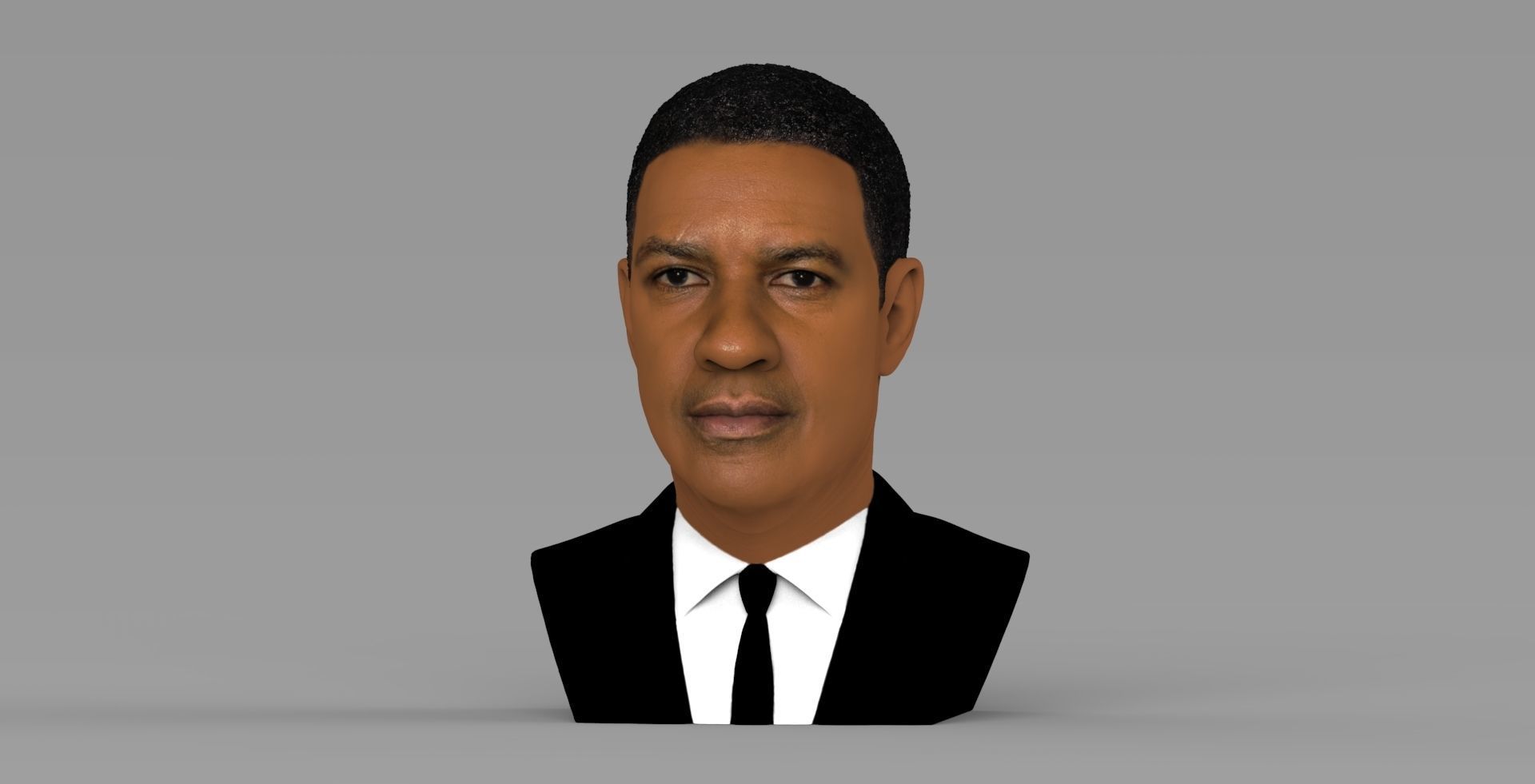 Denzel Washington bust 3D model ready for full color 3D printing 3D print model_1