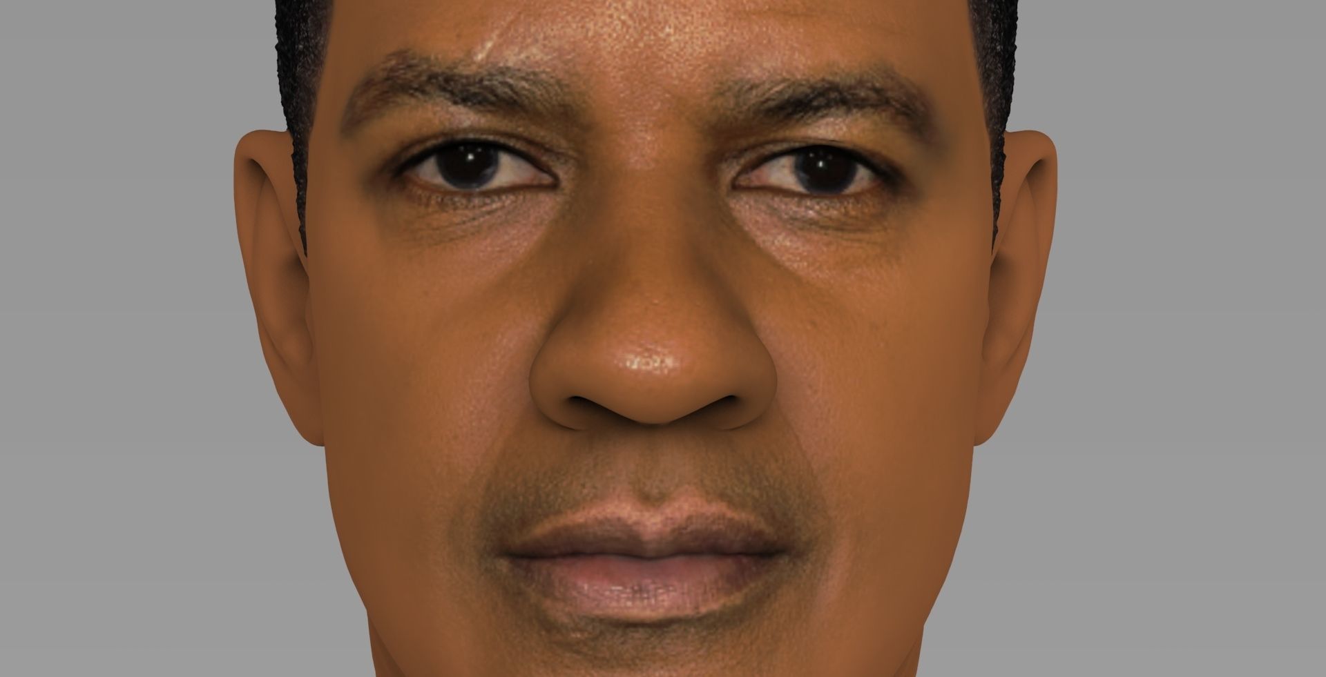 Denzel Washington bust 3D model ready for full color 3D printing 3D print model_12