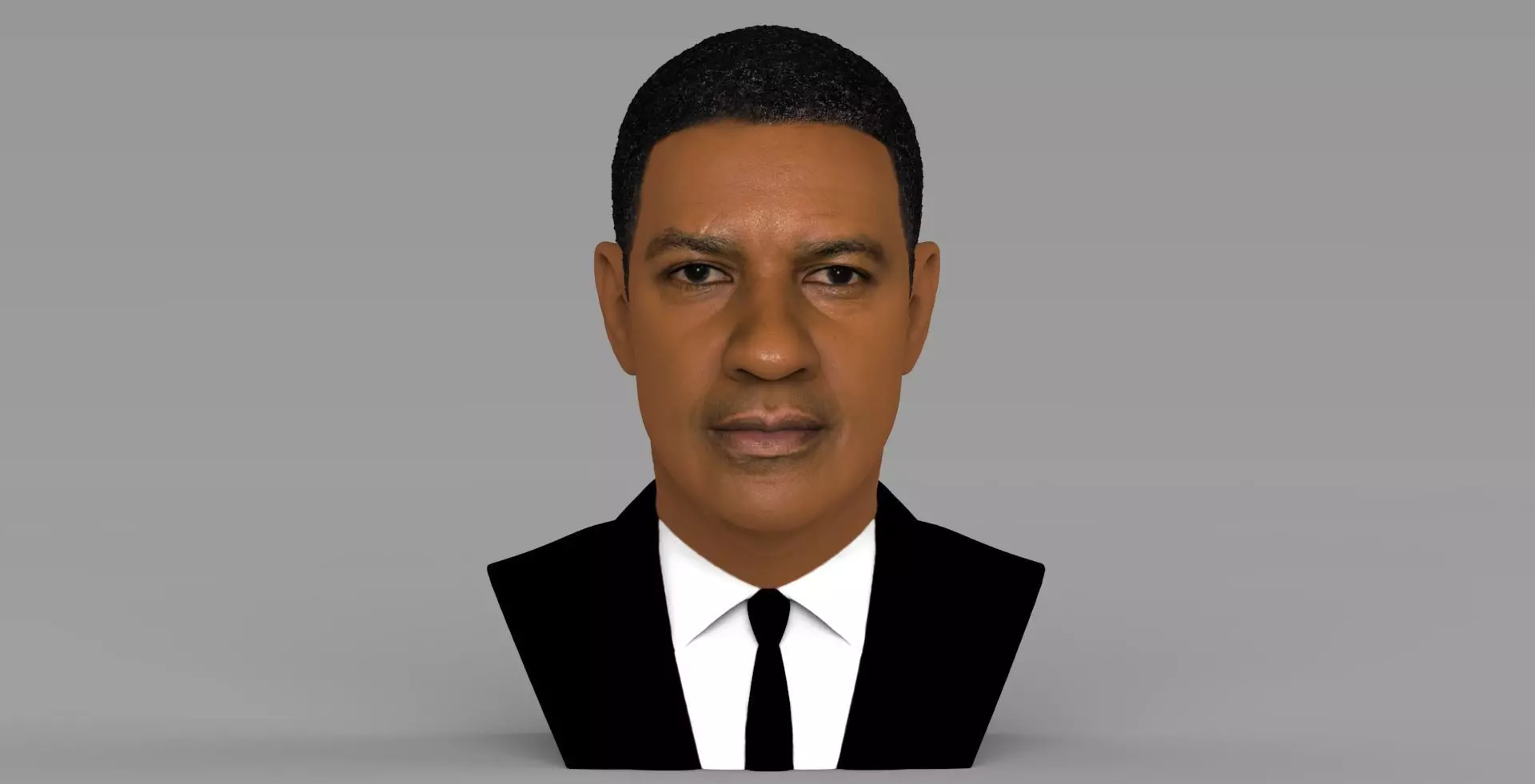 Denzel Washington bust 3D model ready for full color 3D printing 3D print model_0