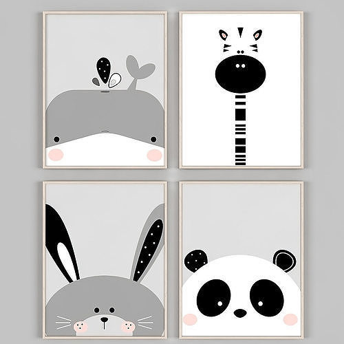 Kids room posters 3D model