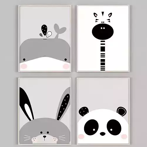 Kids room posters 3D model