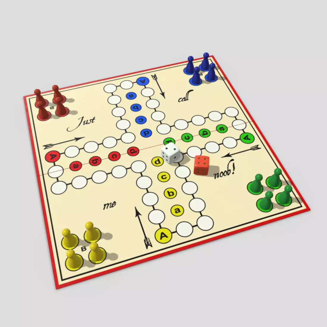 Ludo - Mensch aergere dich nicht Low-poly 3D model_0