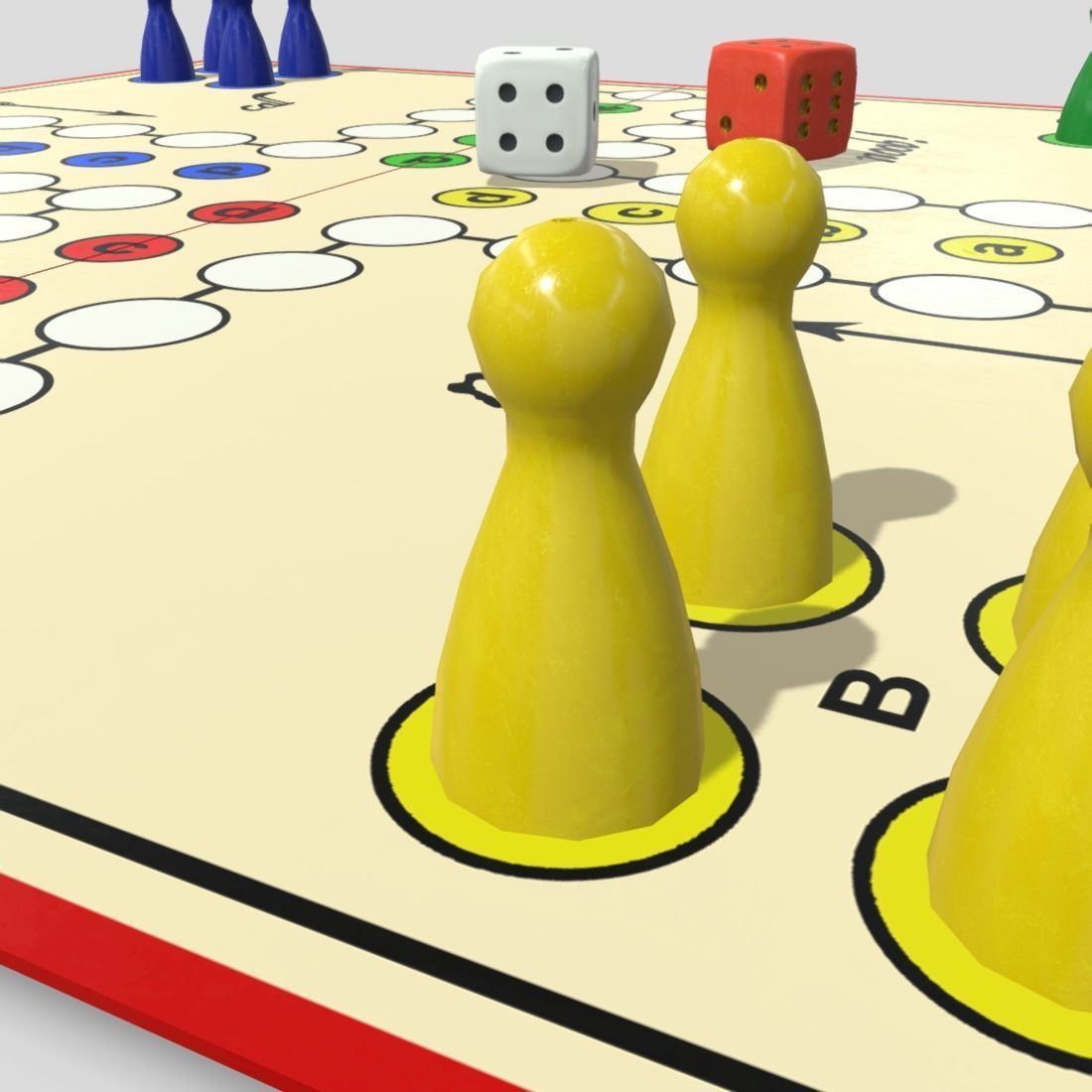 Ludo - Mensch aergere dich nicht Low-poly 3D model_14