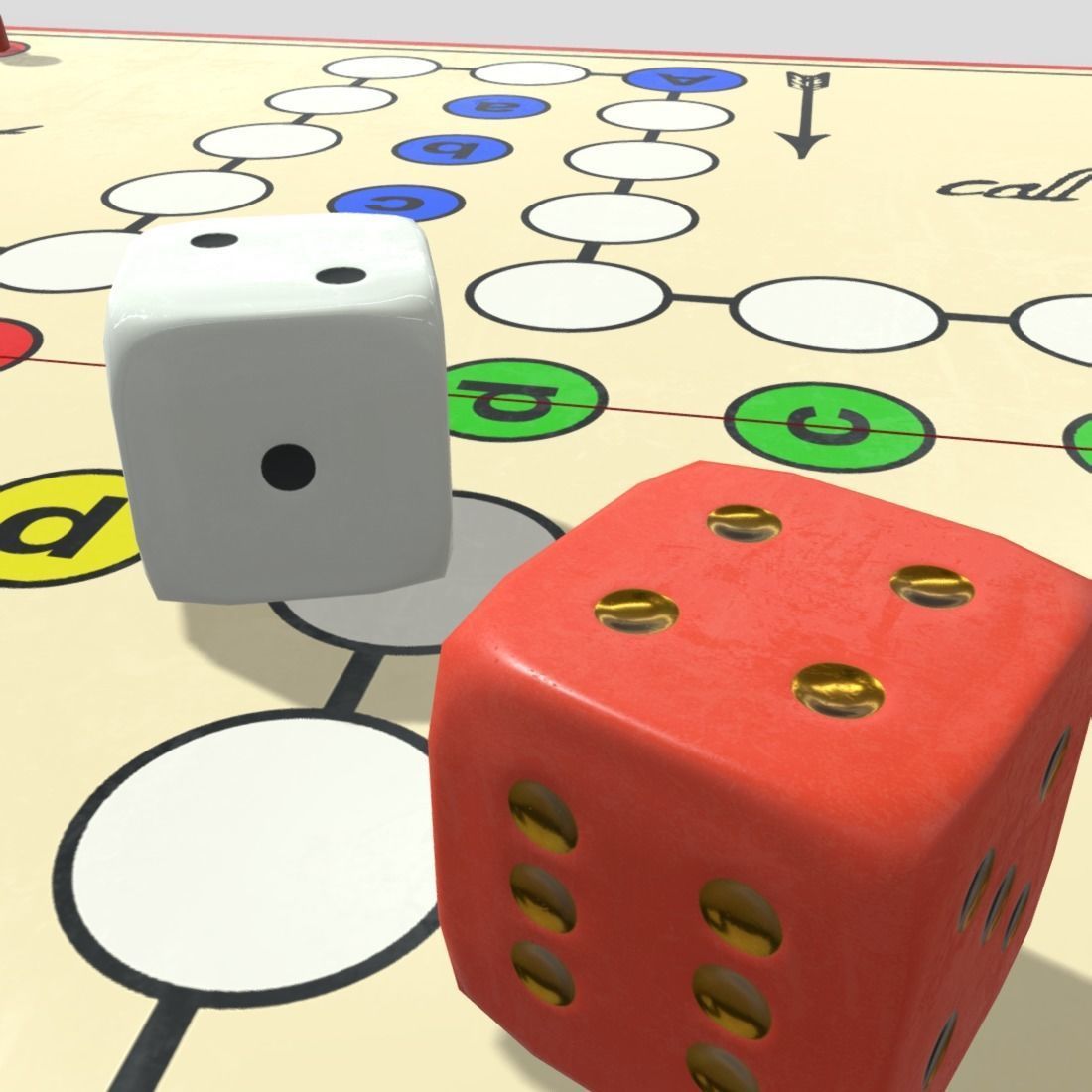 Ludo - Mensch aergere dich nicht Low-poly 3D model_12