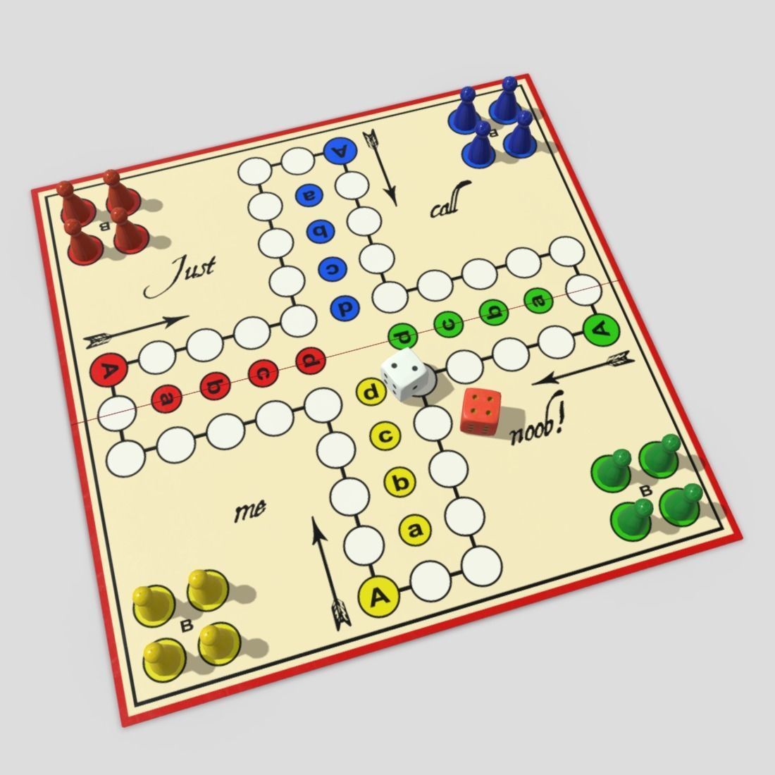 Ludo - Mensch aergere dich nicht Low-poly 3D model_18