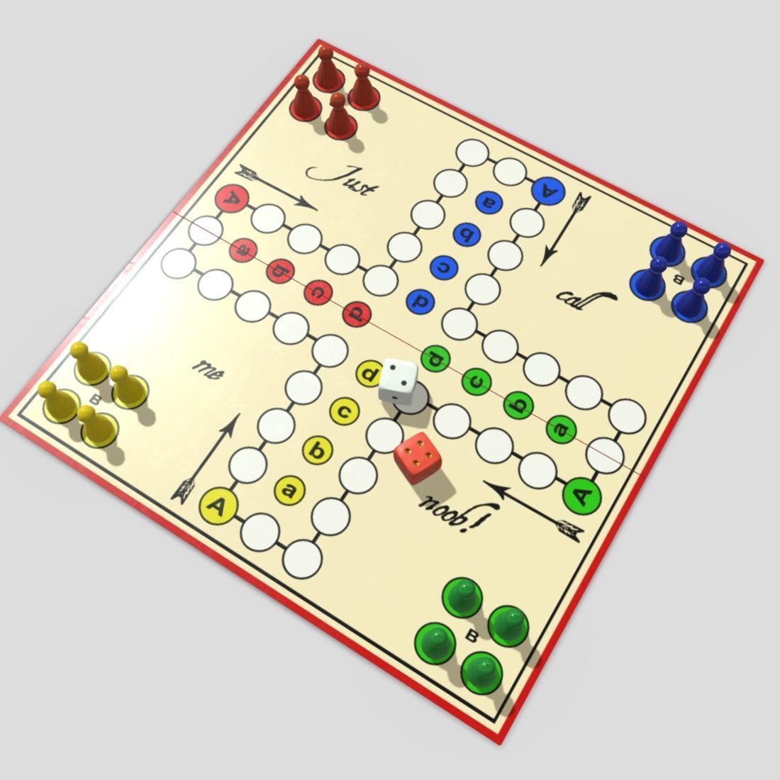 Ludo - Mensch aergere dich nicht Low-poly 3D model_3