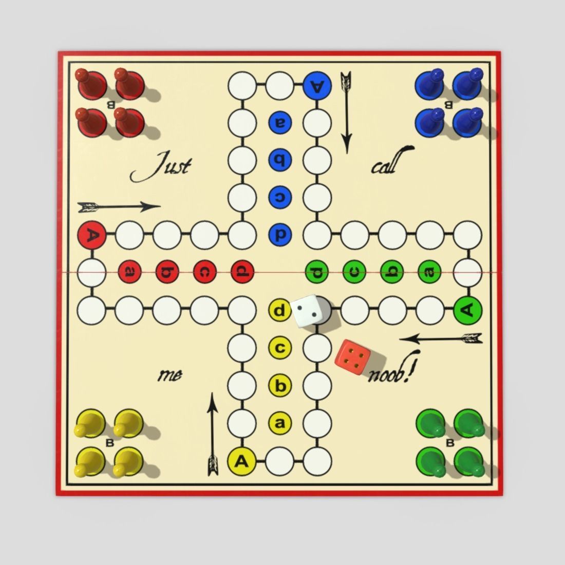 Ludo - Mensch aergere dich nicht Low-poly 3D model_2