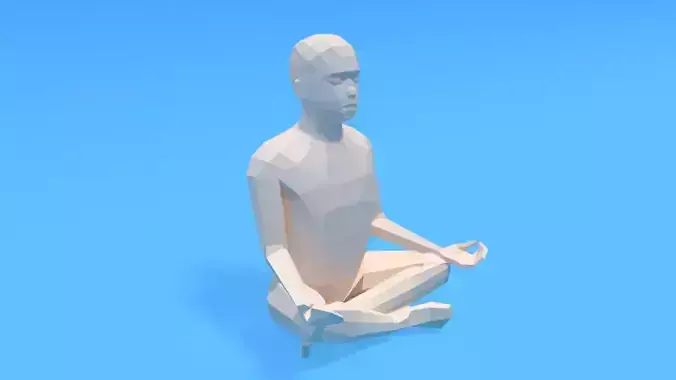 Low Poly Kid Sitting in Yoga Pose