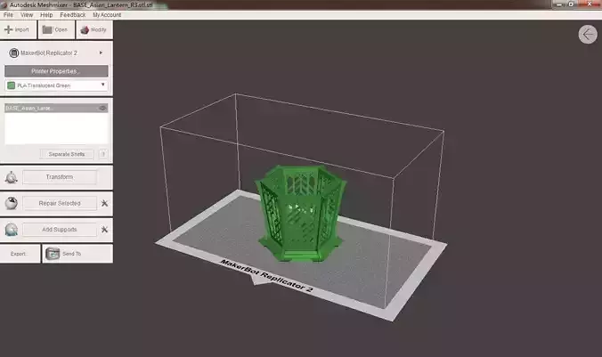 Lantern model vase in computer screen 3D print model