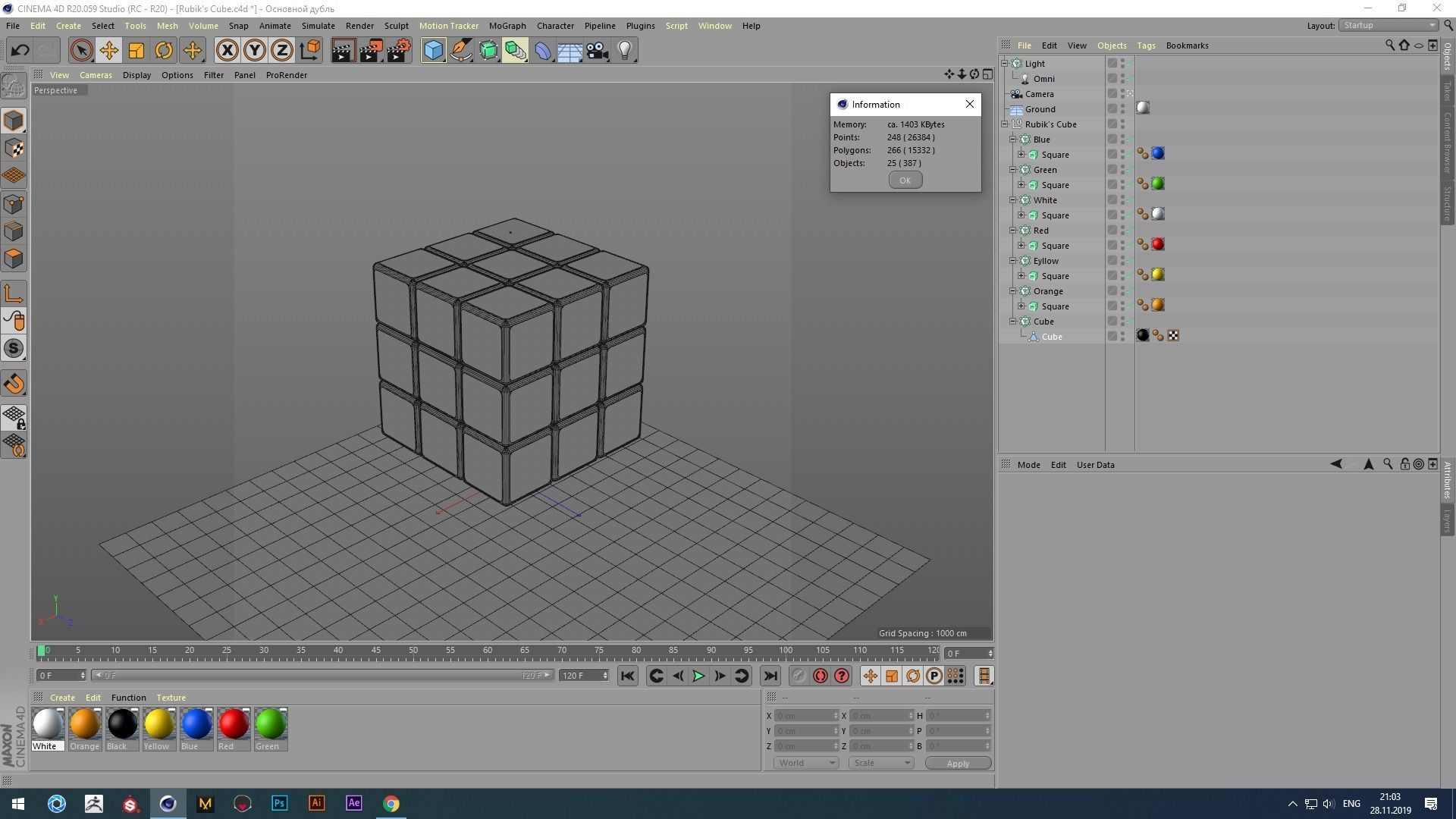 Rubik Cube 3D model_10