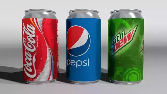 3x 3D Cans 3D model