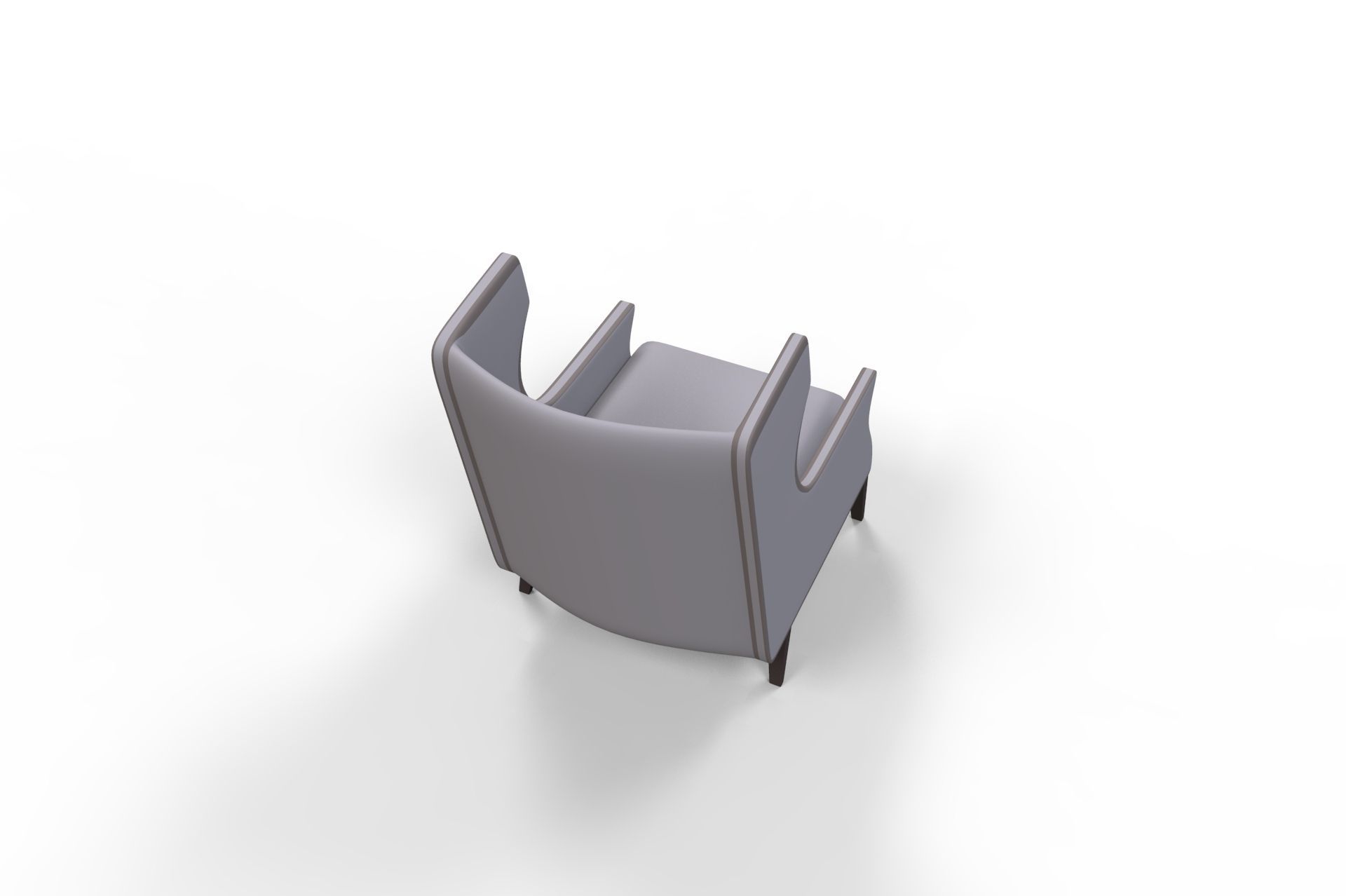chair wing Low-poly 3D model_3