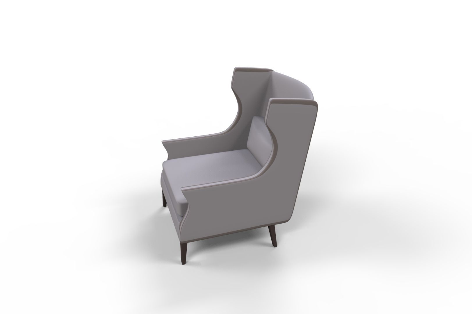 chair wing Low-poly 3D model_1