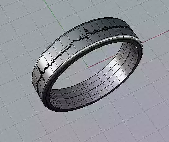 Ring with heart rate pattern