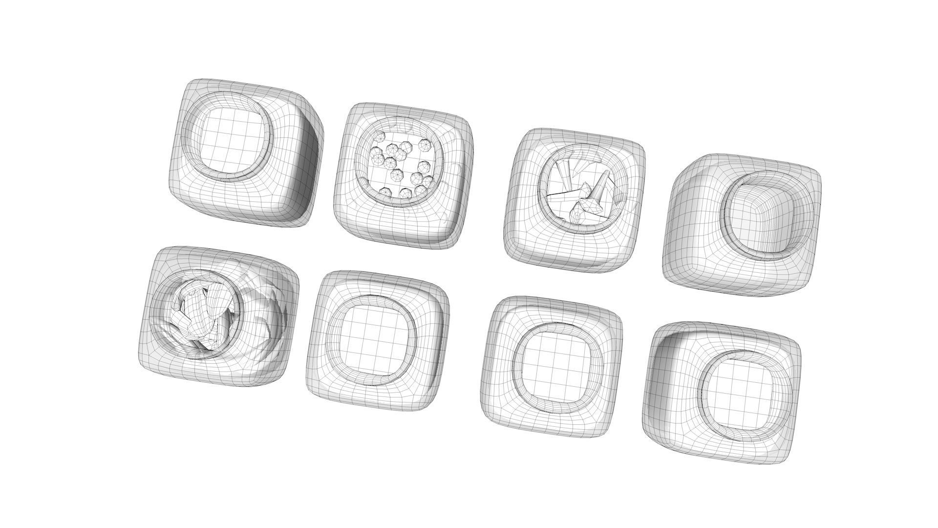 Spice five glass bottles of spices 3D model_5