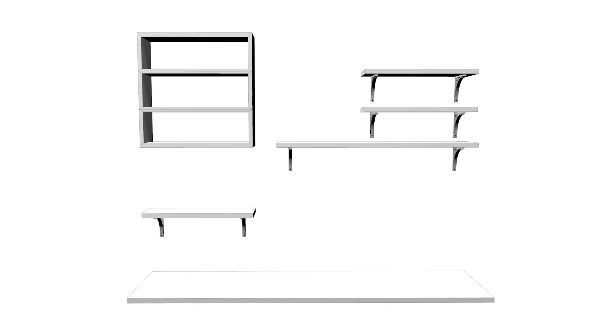 Kitchen shelves Free 3D model_4