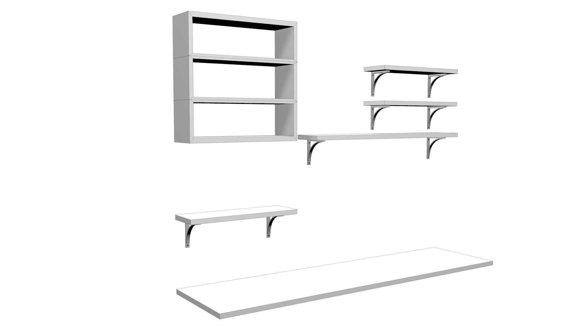 Kitchen shelves Free 3D model_3