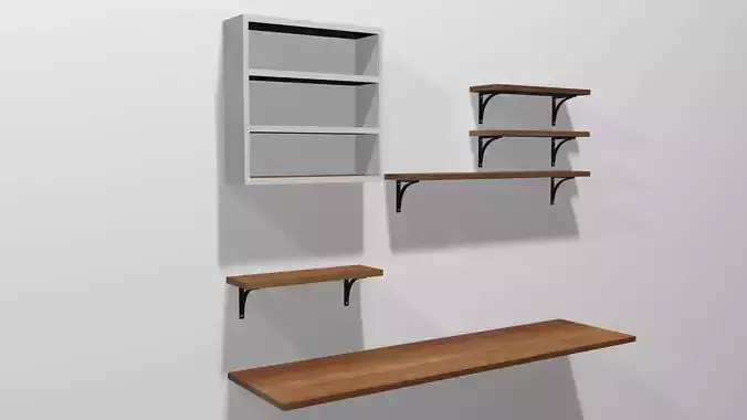 Kitchen shelves Free 3D model