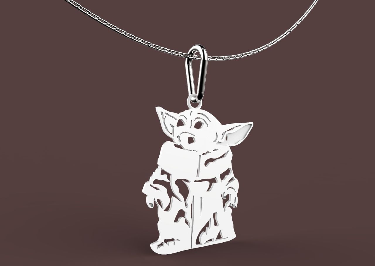 baby yoda 3D print model_3