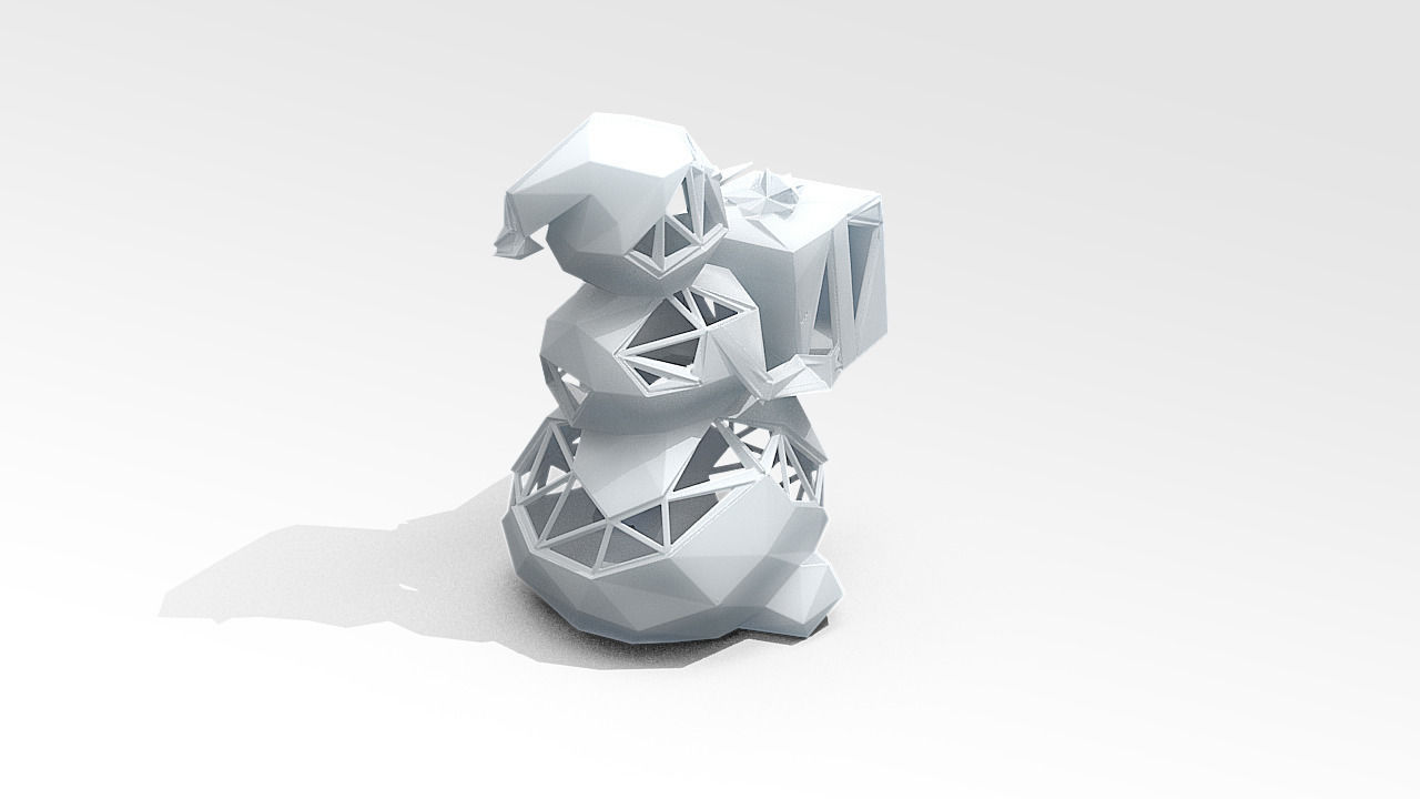 Snowman STL figurine holding book 3D print model_4