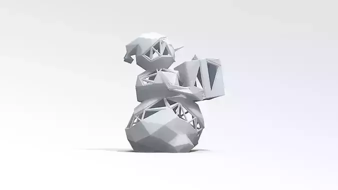 Snowman STL figurine holding book 3D print model