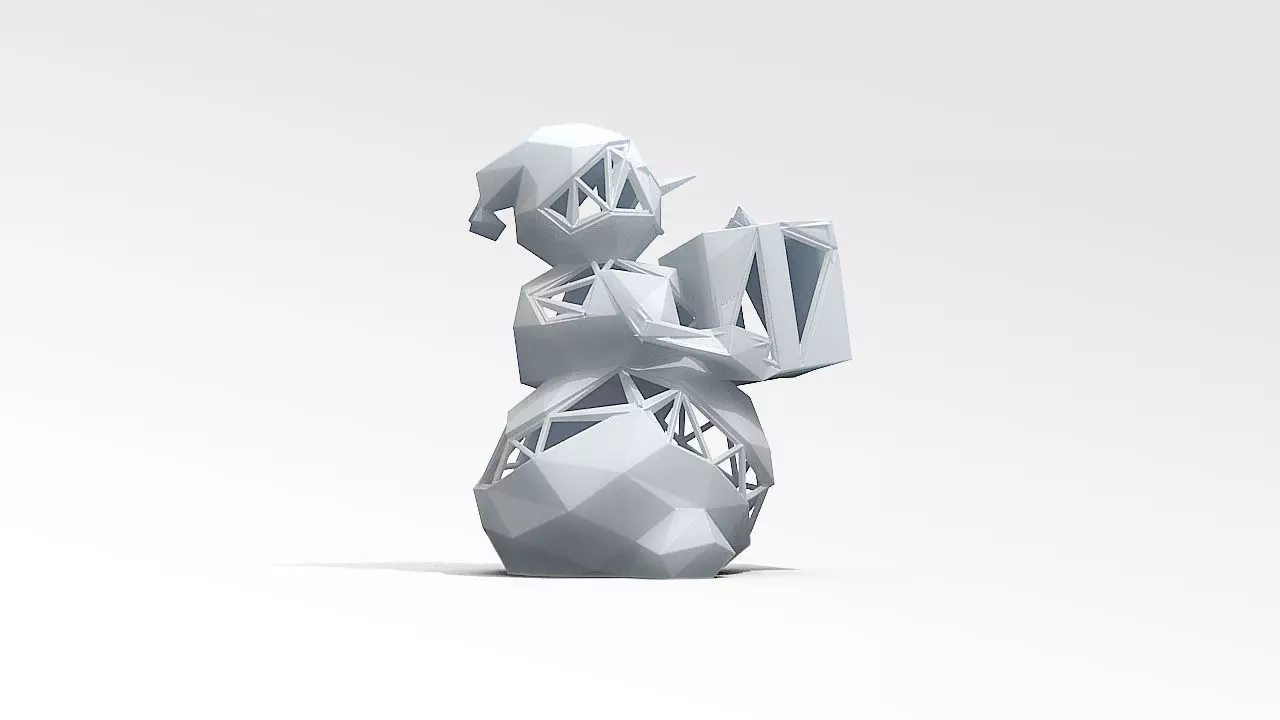 Snowman STL figurine holding book 3D print model_0