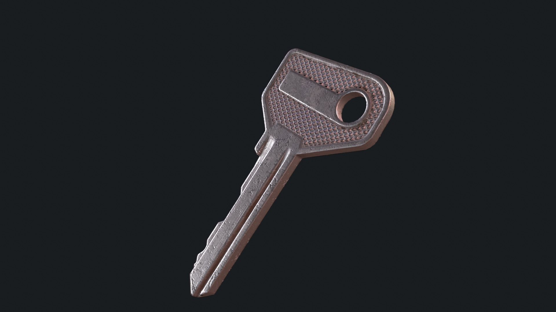 Metal key for the door lock Low-poly 3D model_20