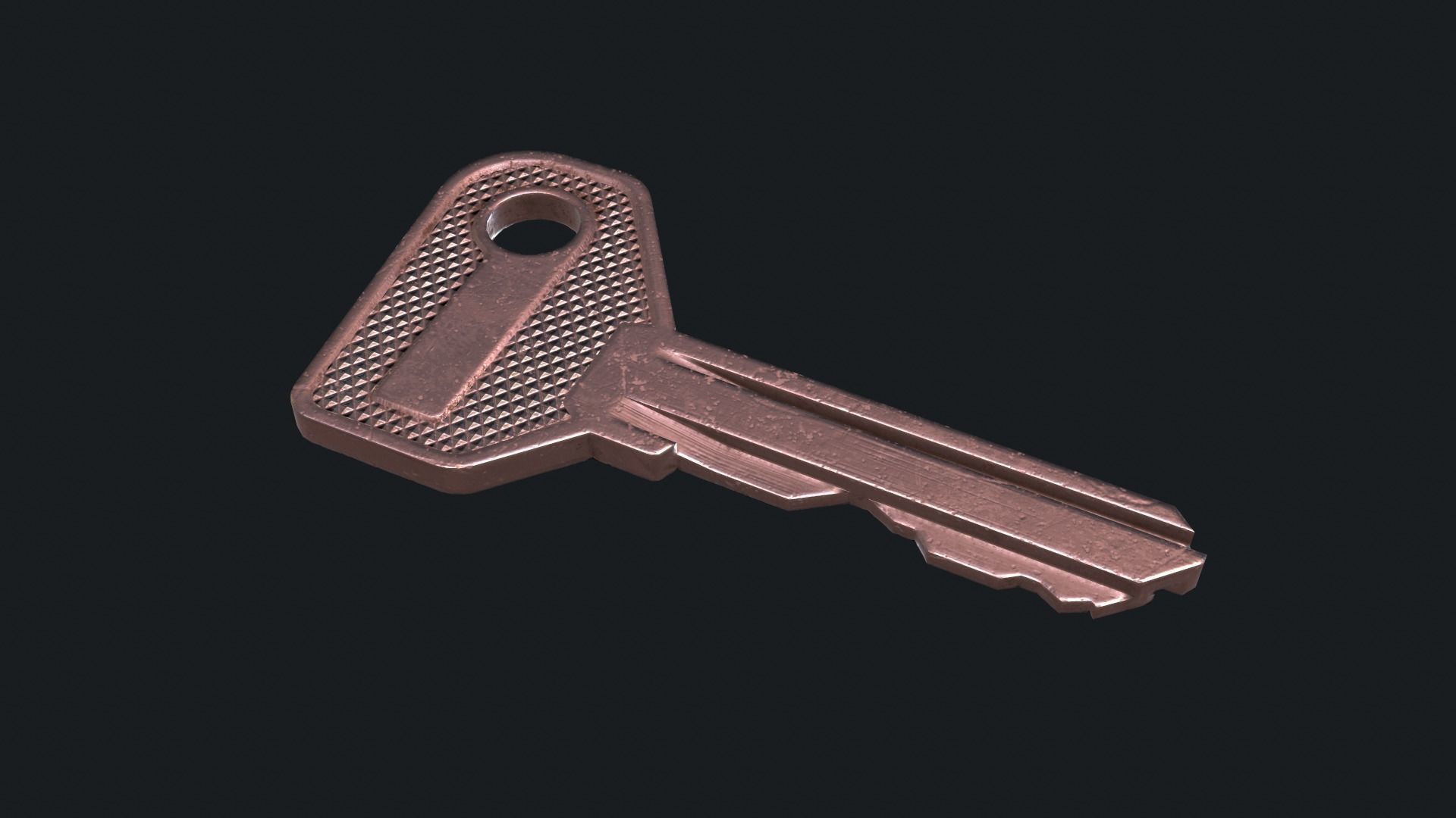 Metal key for the door lock Low-poly 3D model_18