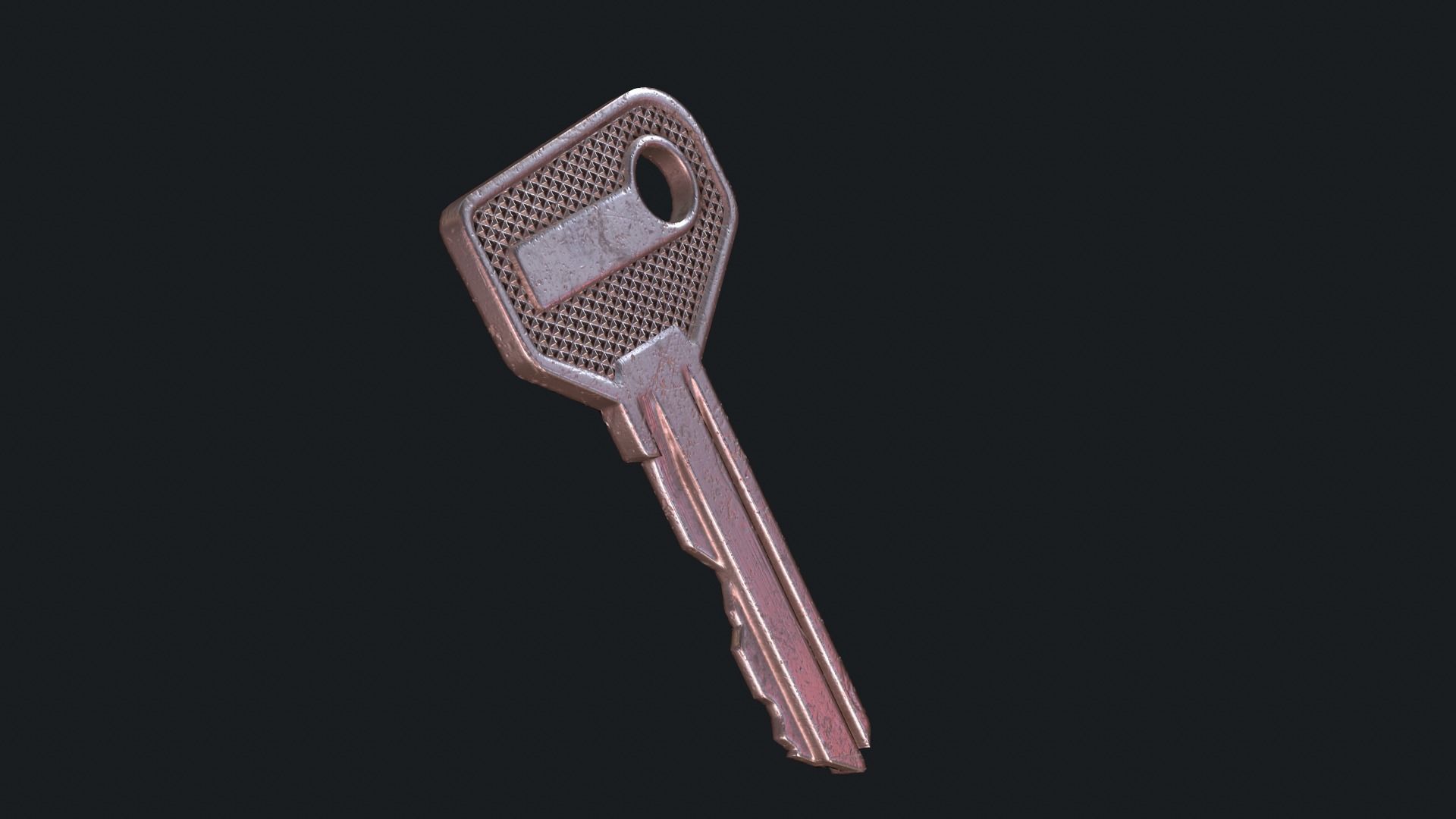 Metal key for the door lock Low-poly 3D model_7