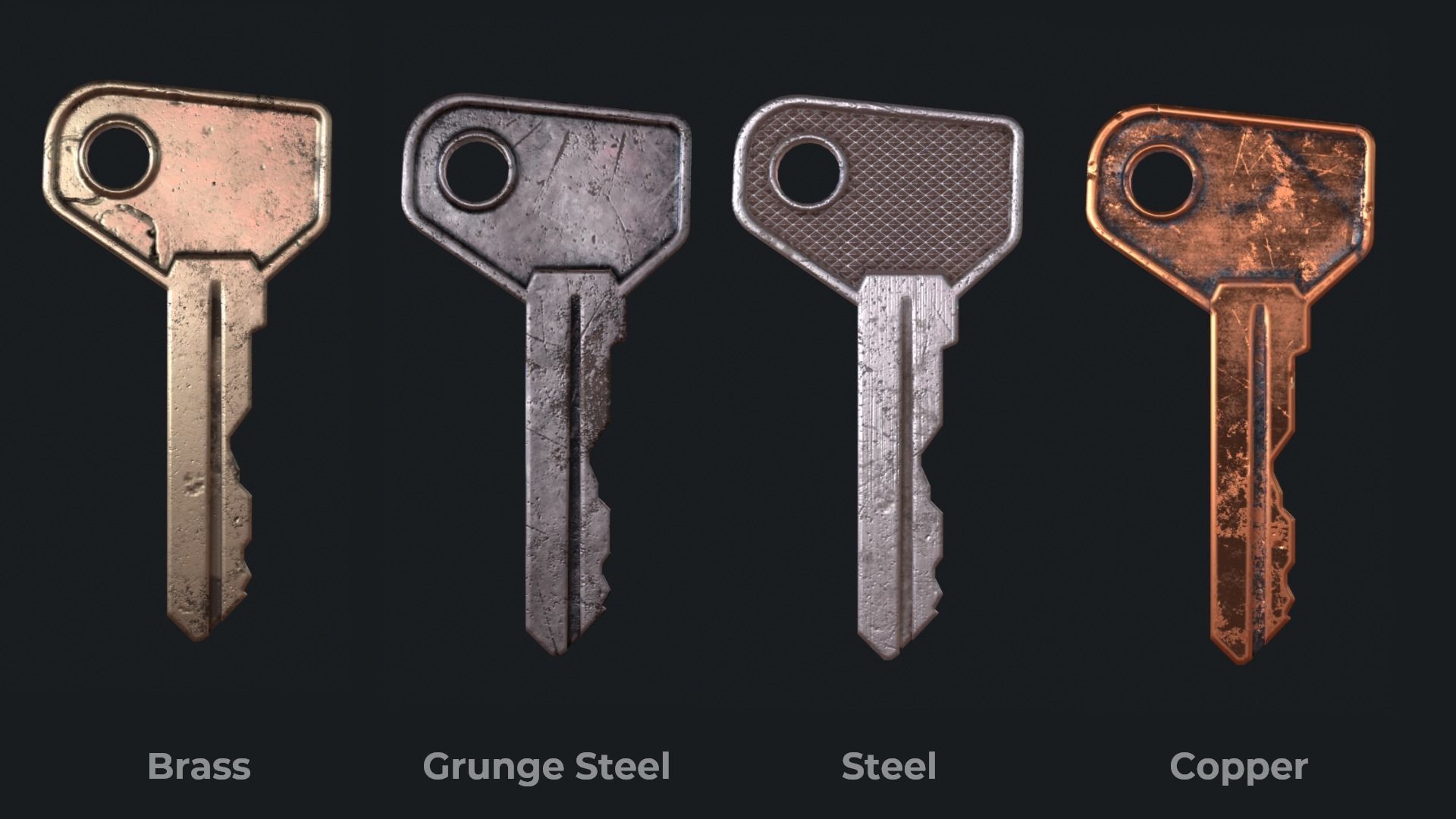Metal key for the door lock