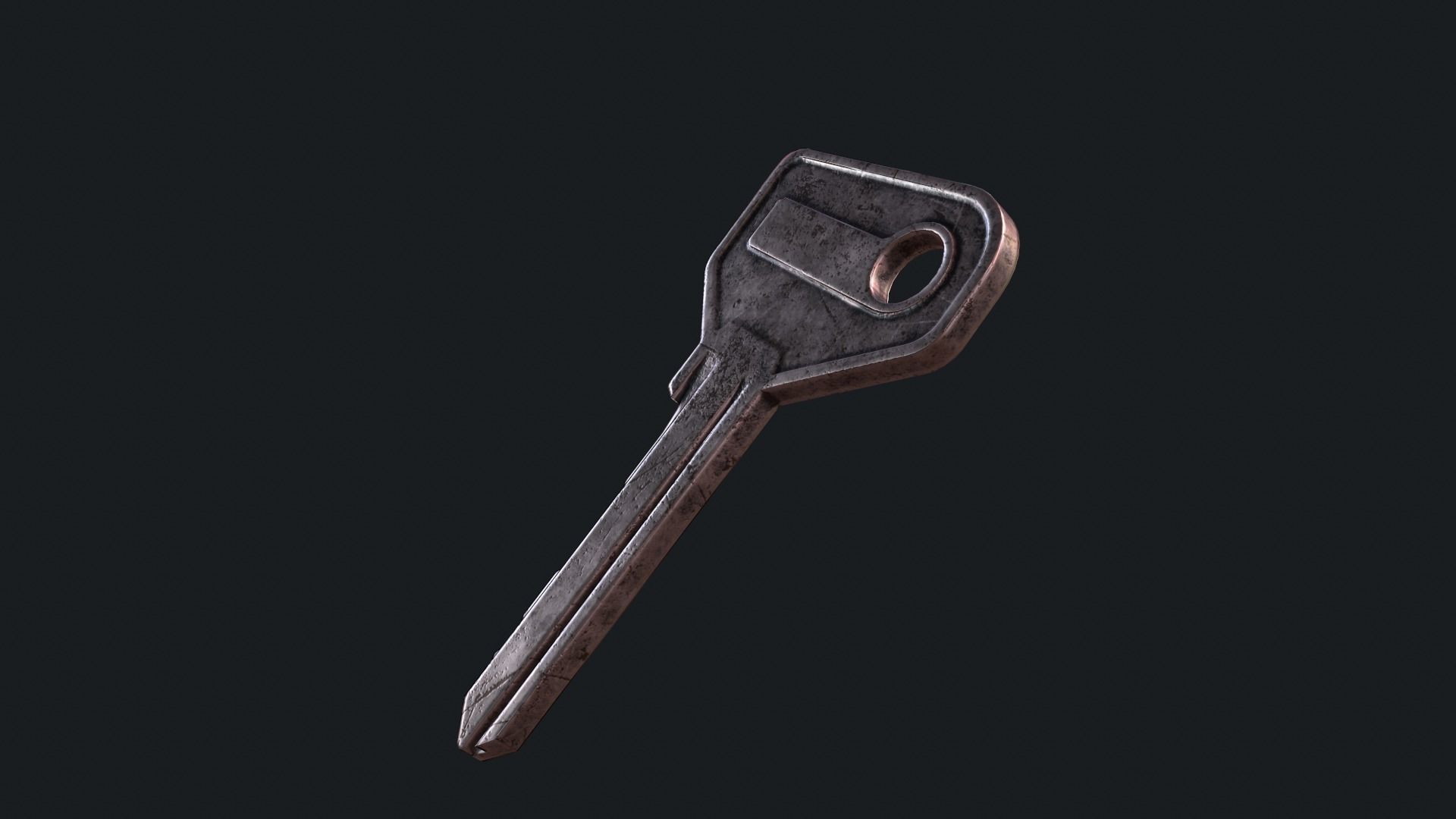 Metal key for the door lock Low-poly 3D model_22