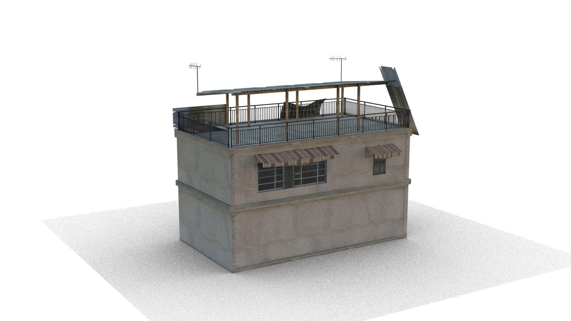 Arab Building Interior And Exterior Low-poly 3D model_3