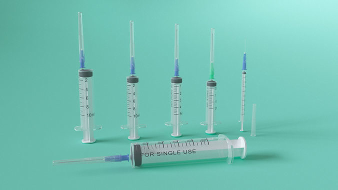 injections syringes 3D model